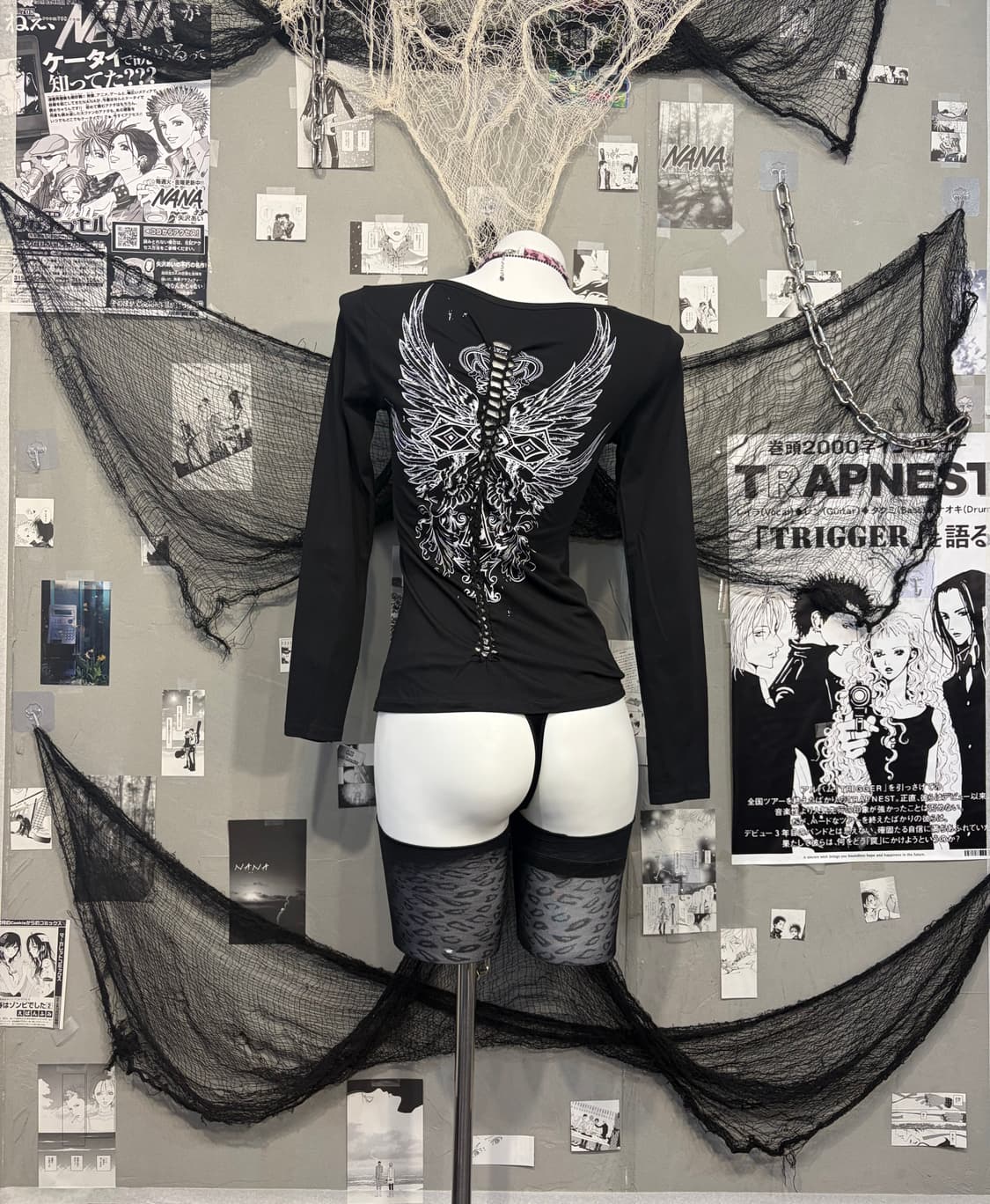 PUNK cubic skull Lace-up back longsleeve 상품이미지1