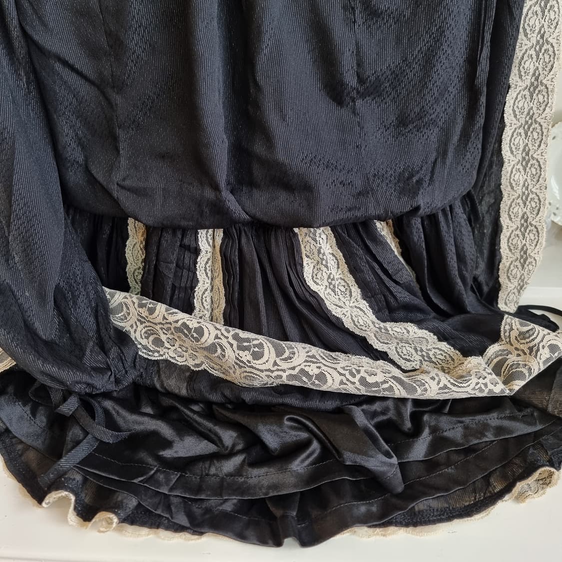 블랙 레이스 롱 슬리브 원피스 상품이미지8