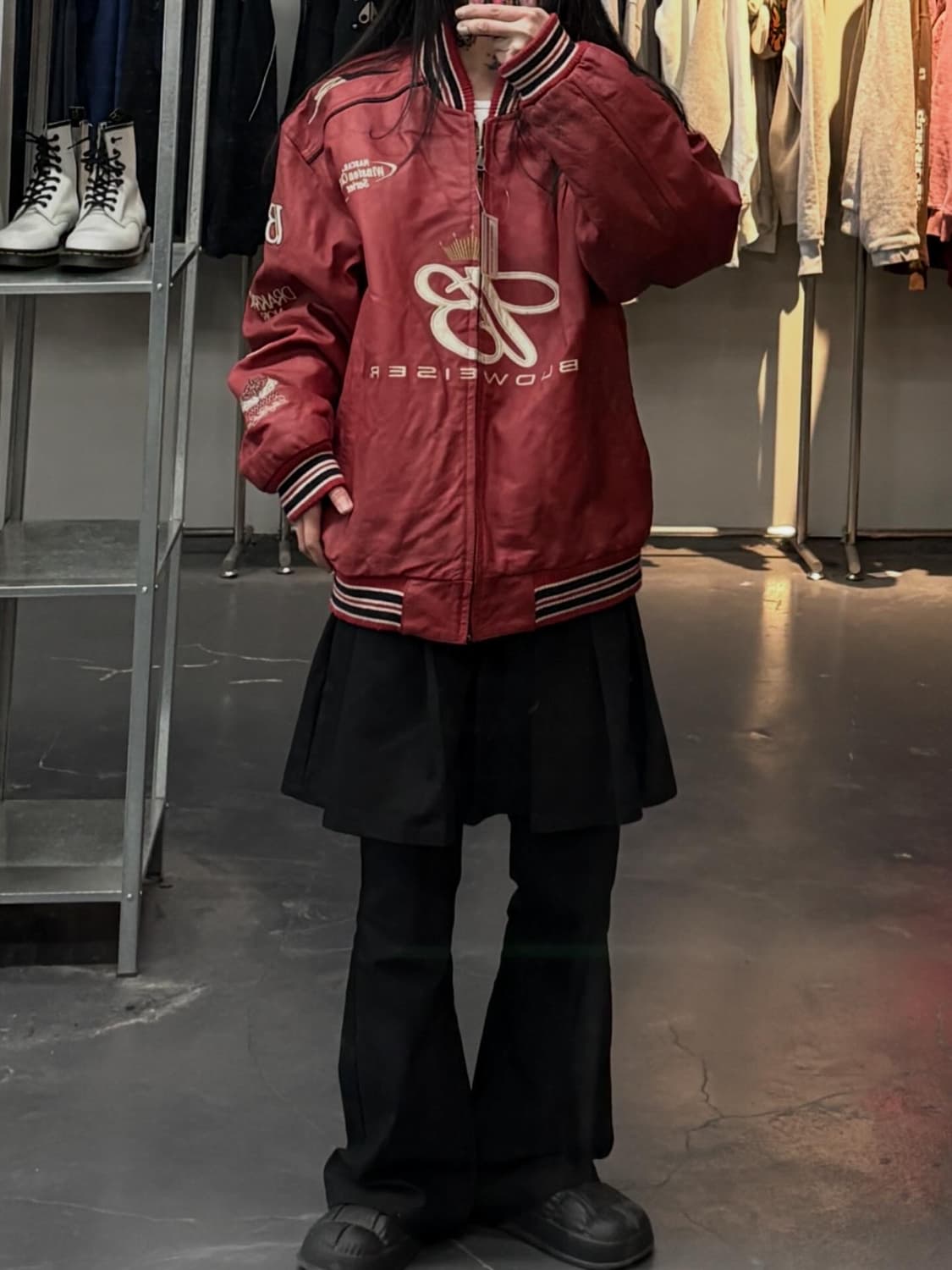 Hase 버드와이져 레더 리버시블 레이싱자켓 A3627 상품이미지2