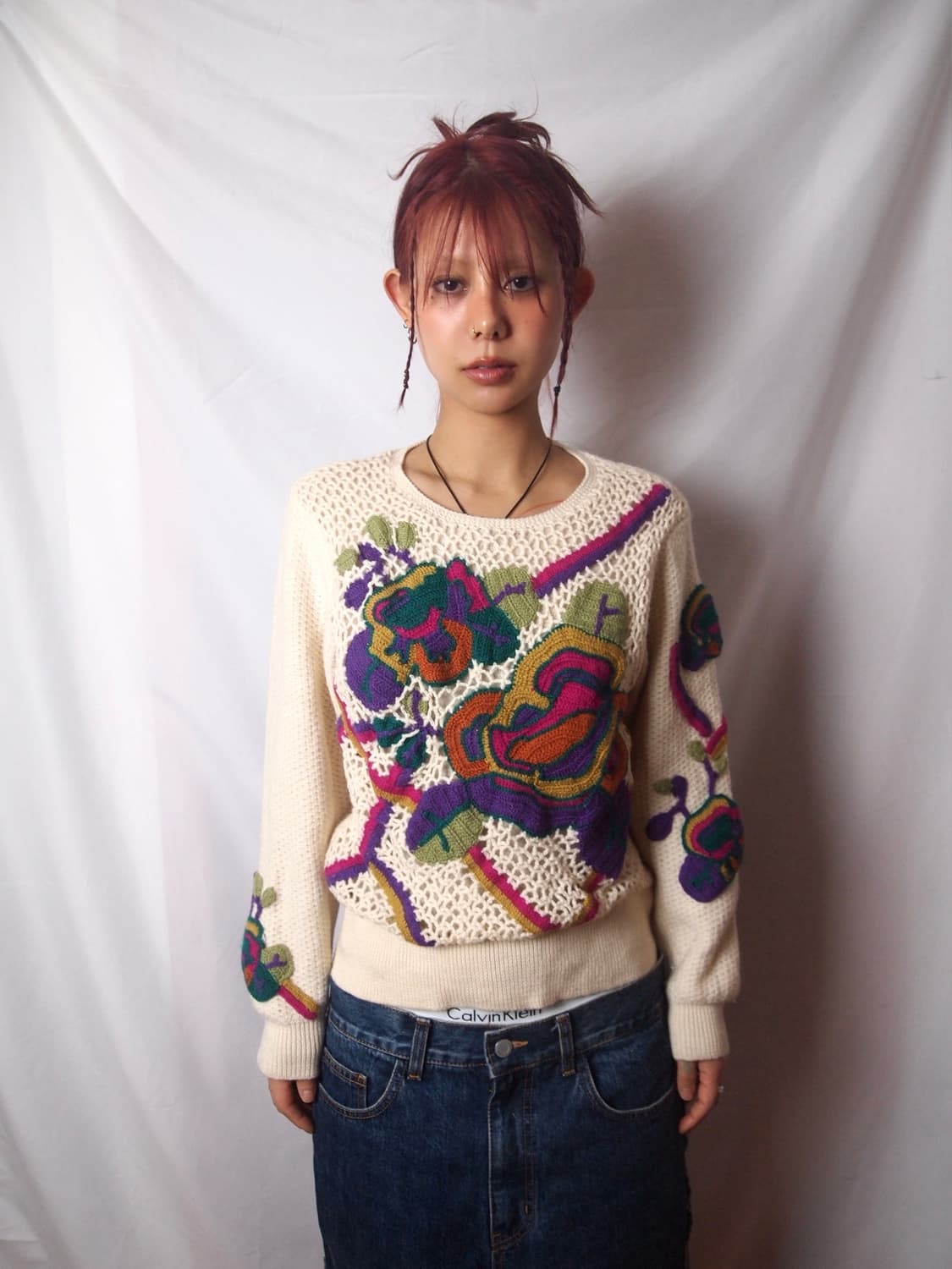 빈티지 자수 니트 상품이미지1