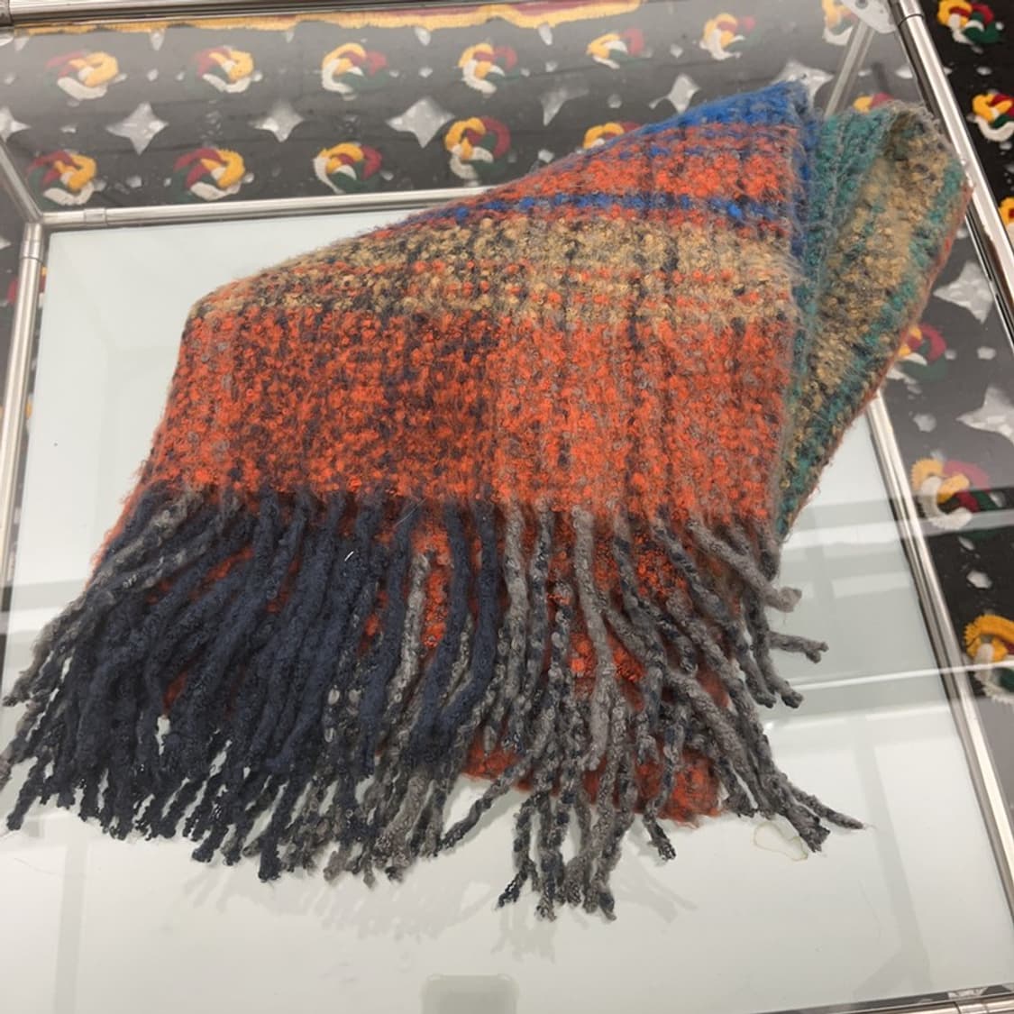 빈티지 폭닥 홀리데이 멀티 배색 뜨개 니트 목도리 C07517 상품이미지3