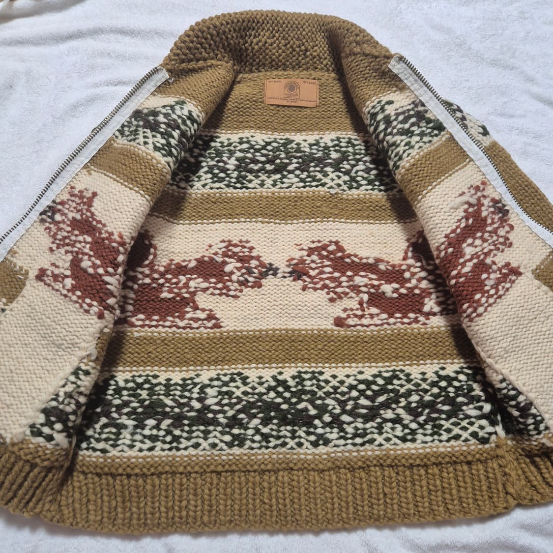 Canadian sweater 다람쥐 패턴 캐나다 코위찬 M 상품이미지5