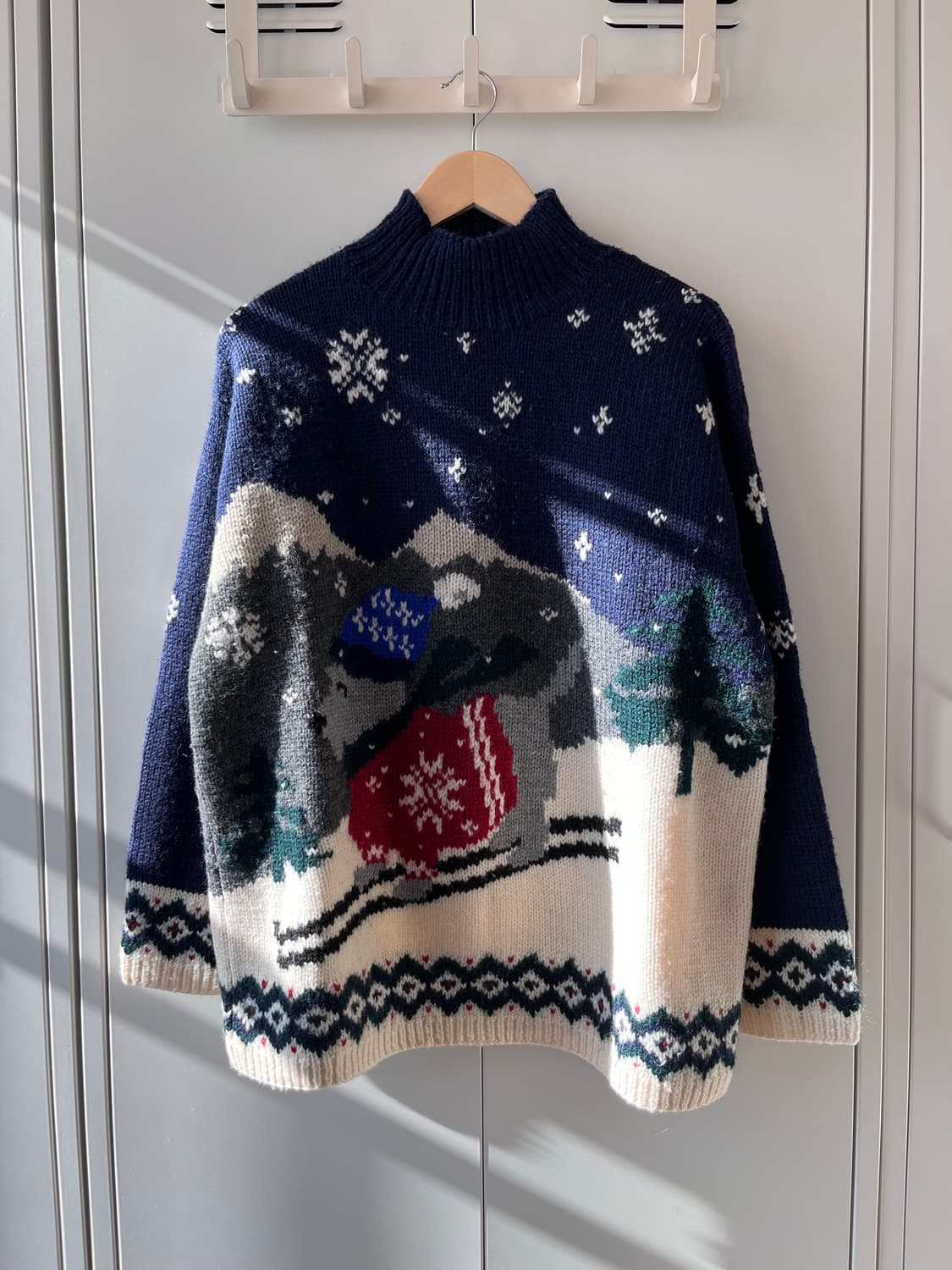 (Rare) 90' 폴로 랄프로렌 눈꽃 썰매 강아지 울니트  상품이미지1