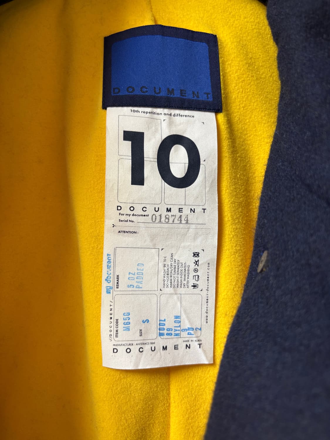 도큐먼트 document 라이트 울 패디드 피코트 상품이미지4