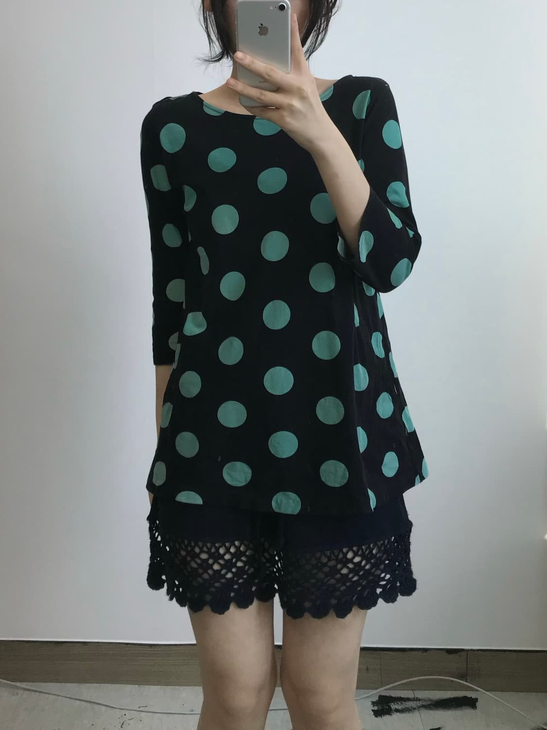 빈티지 도트 티셔츠 상품이미지1