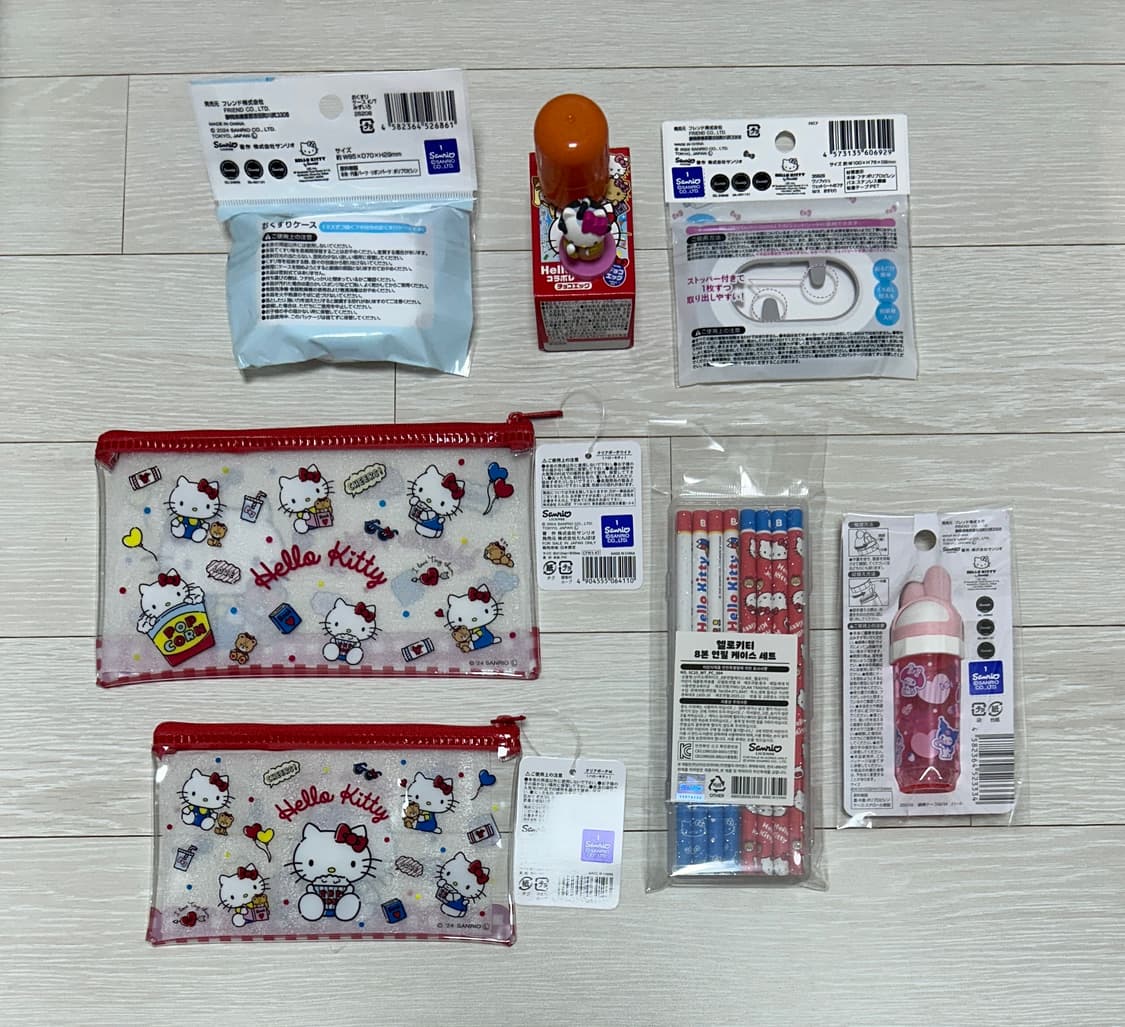 헬로키티 산리오 파우치/케이스/연필/피규어/뚜껑 세트 상품이미지2