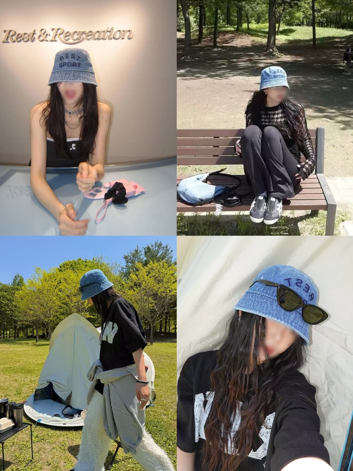 블루 진청 레스트앤레크레이션 벙거지 어부 데님 모자 상품이미지1