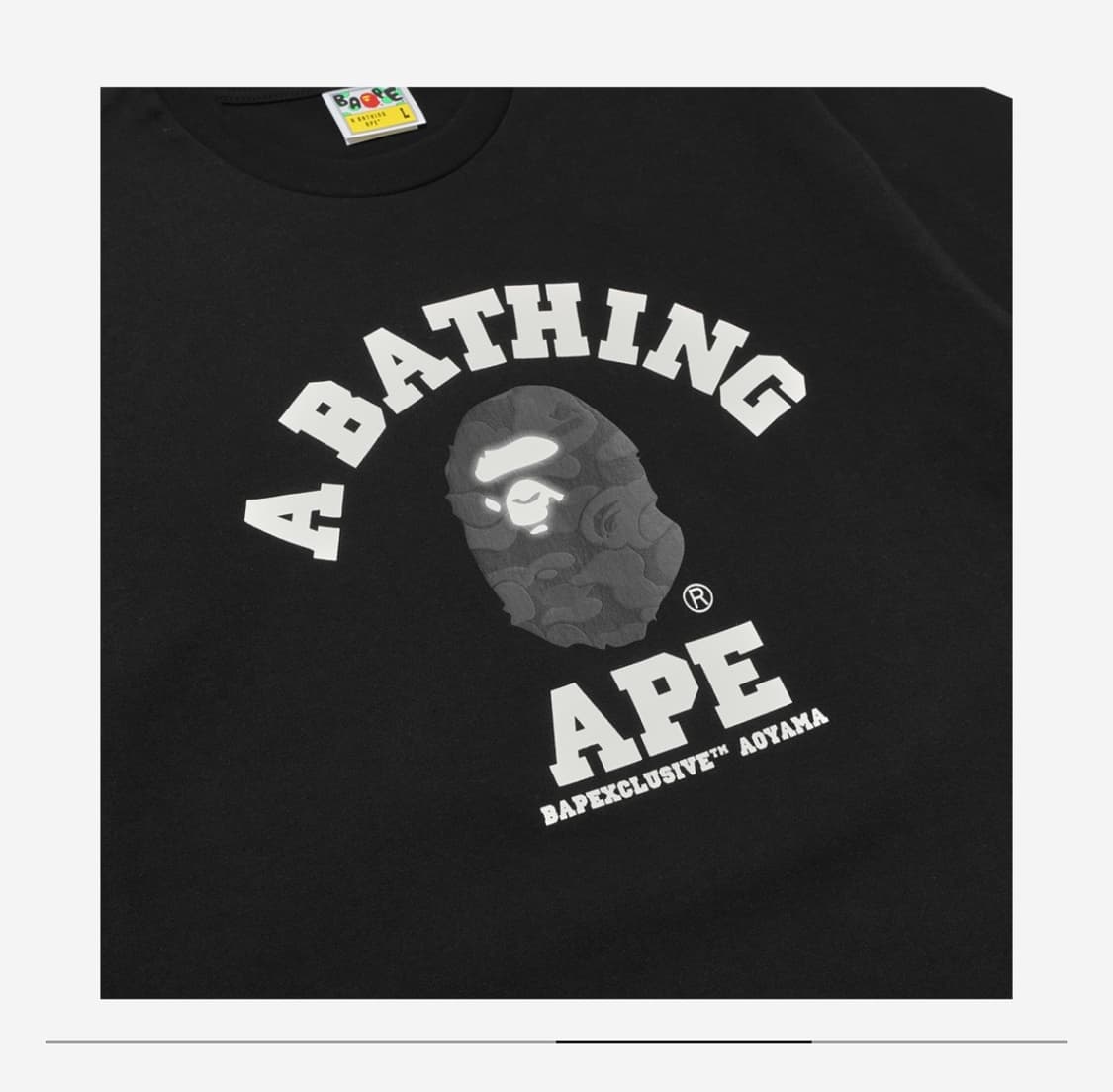 [XL] 베이프 아오야마 한정 티셔츠 블랙 상품이미지3