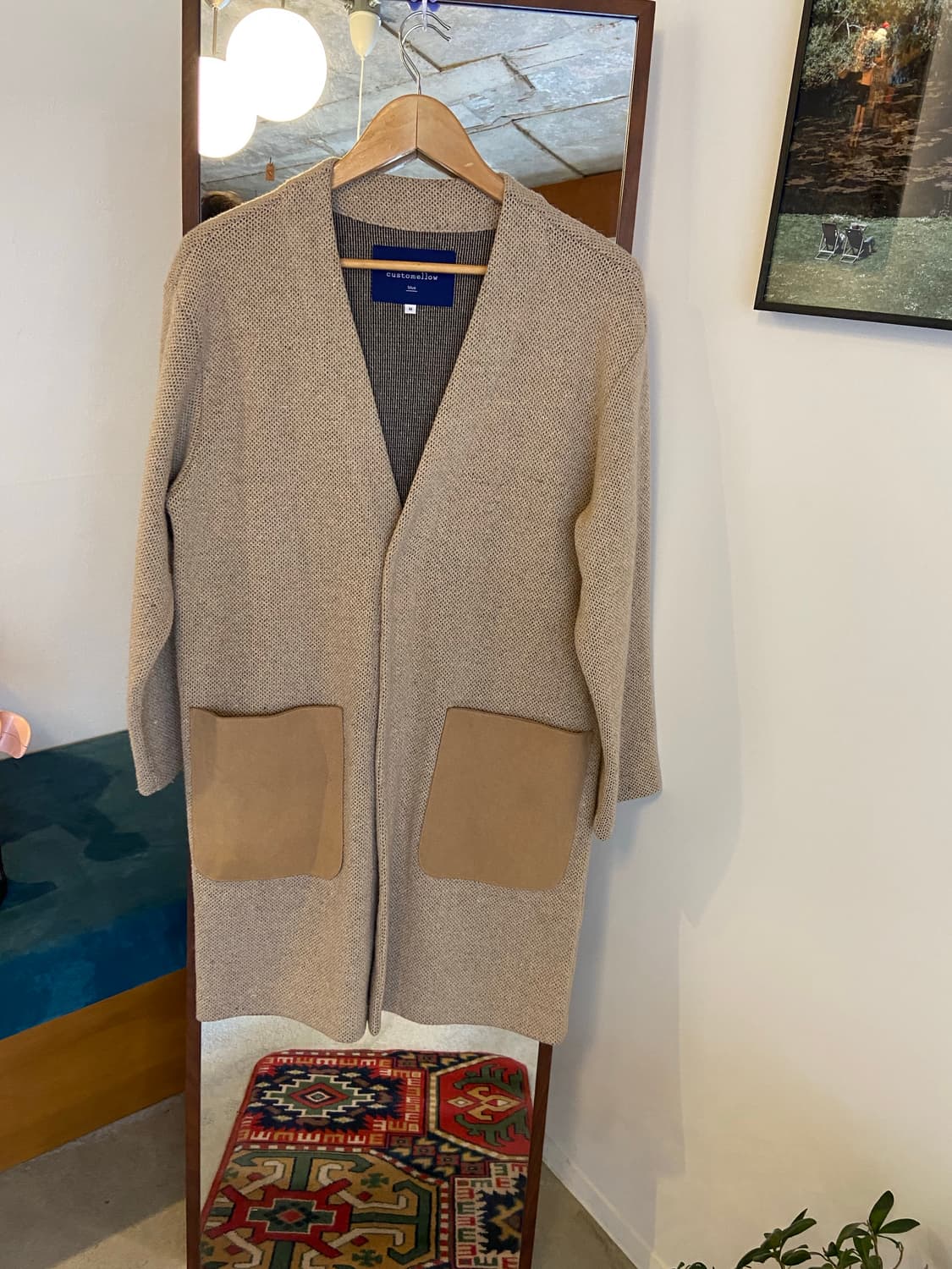 커스텀멜로우 베이지 니트 롱가디건 상품이미지2