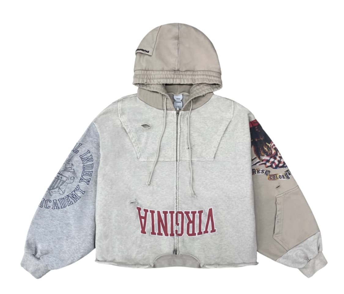 프로토콜 인덱스 업사이드 다운 집 후드 아이보리 2사이즈 상품이미지1