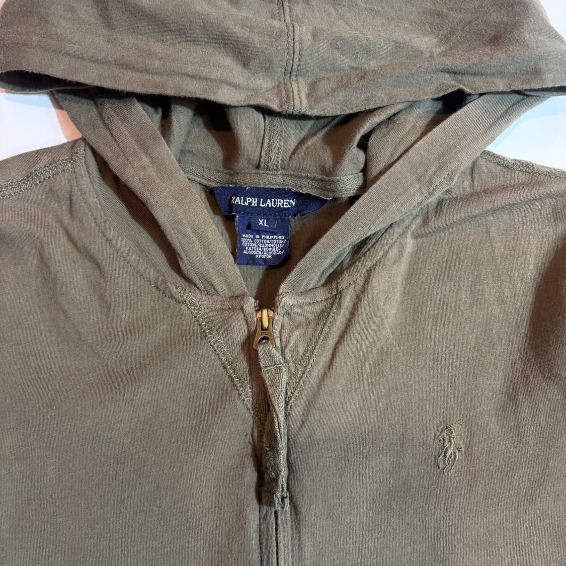 폴로랄프로렌 카키 로고 후드 집업 상품이미지3