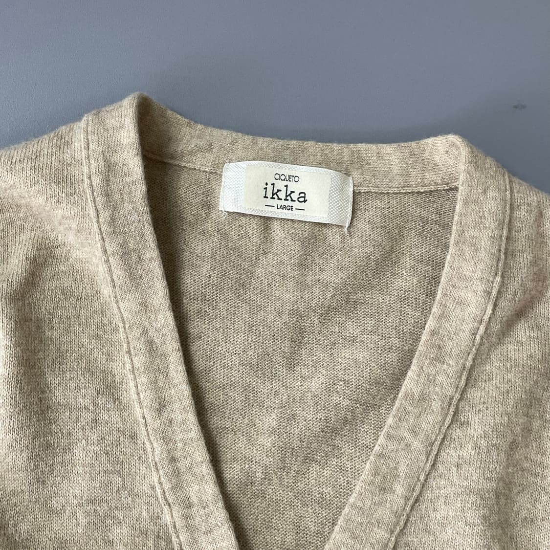 ikka 익까 일본빈티지 베이지 아가일 가디건 L 상품이미지4