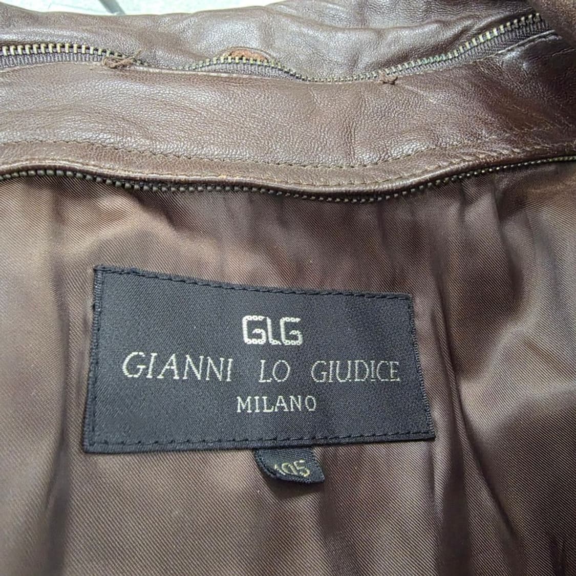 GIANNI LO GIUDICE 다크브라운 미니멀 레더 자켓 46 상품이미지5