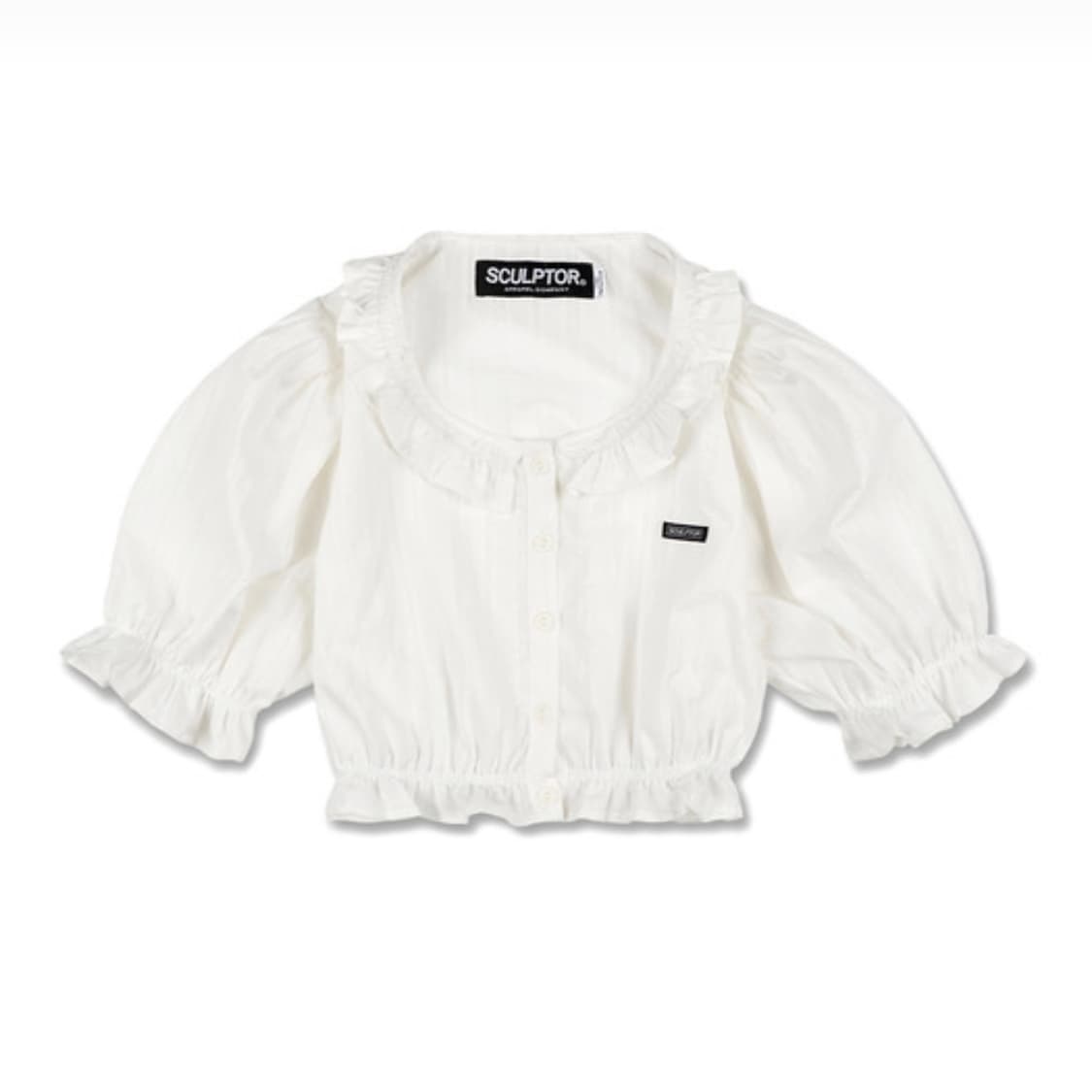 스컬프터 Ruffle Eyelet Crop Blouse 새상품 상품이미지1