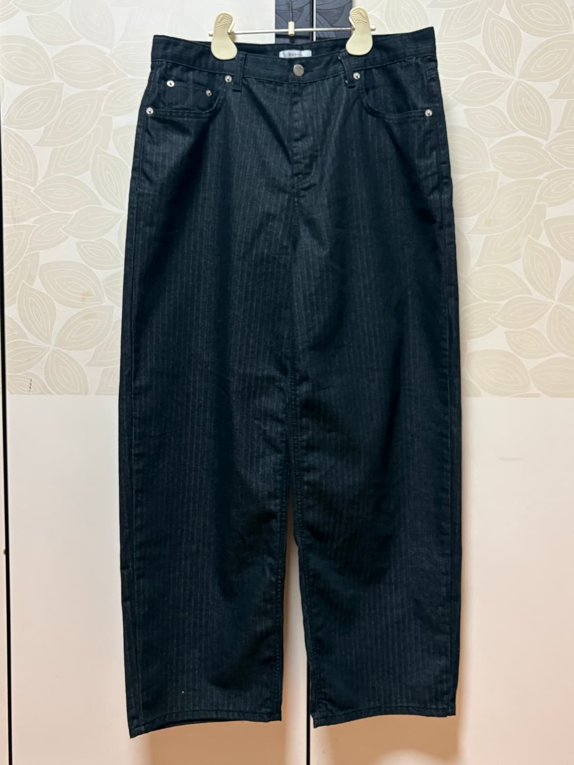 보세 스트라이프 헤링본 와이드 데님팬츠 상품이미지2