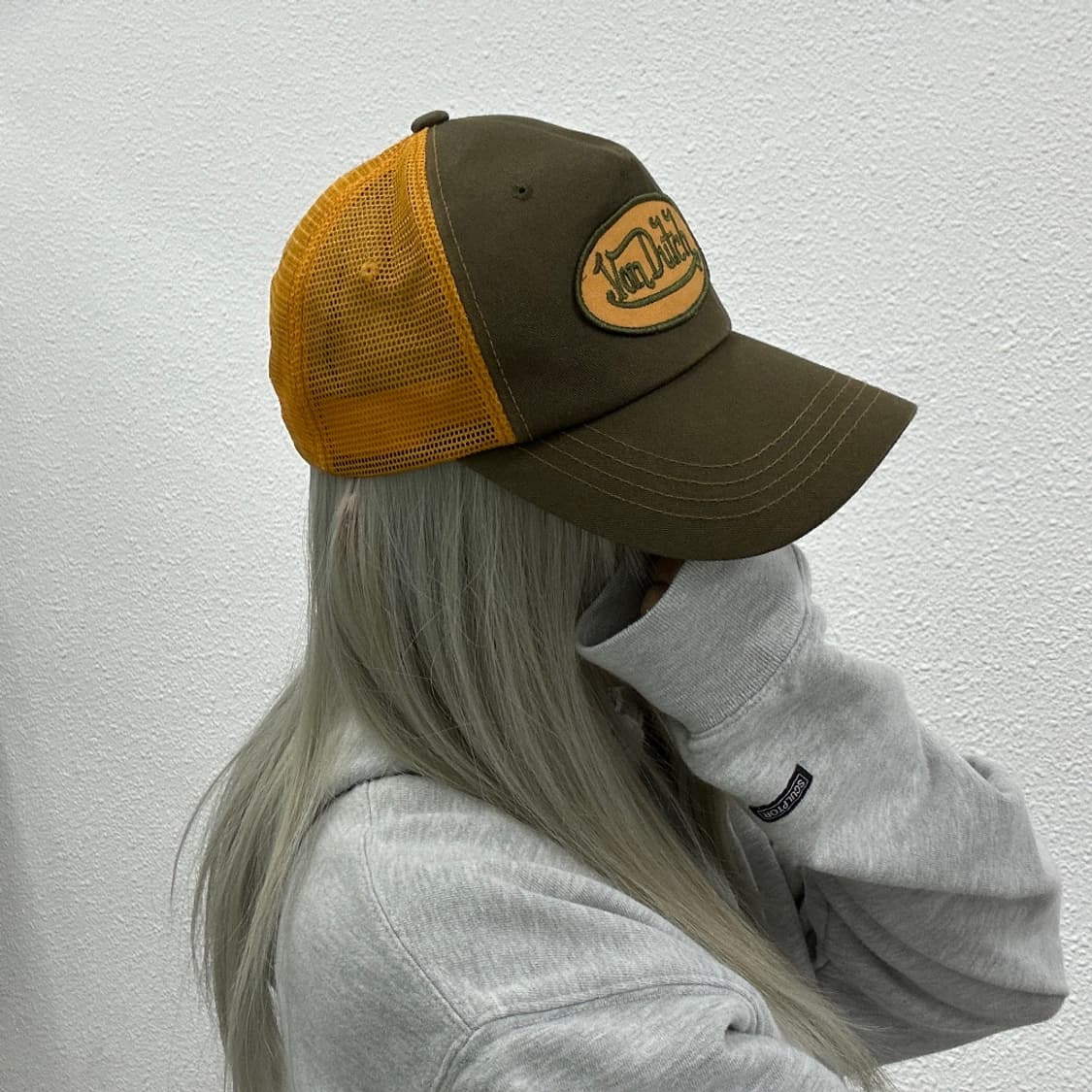 본더치 y2k 카키배색 메쉬캡 상품이미지2