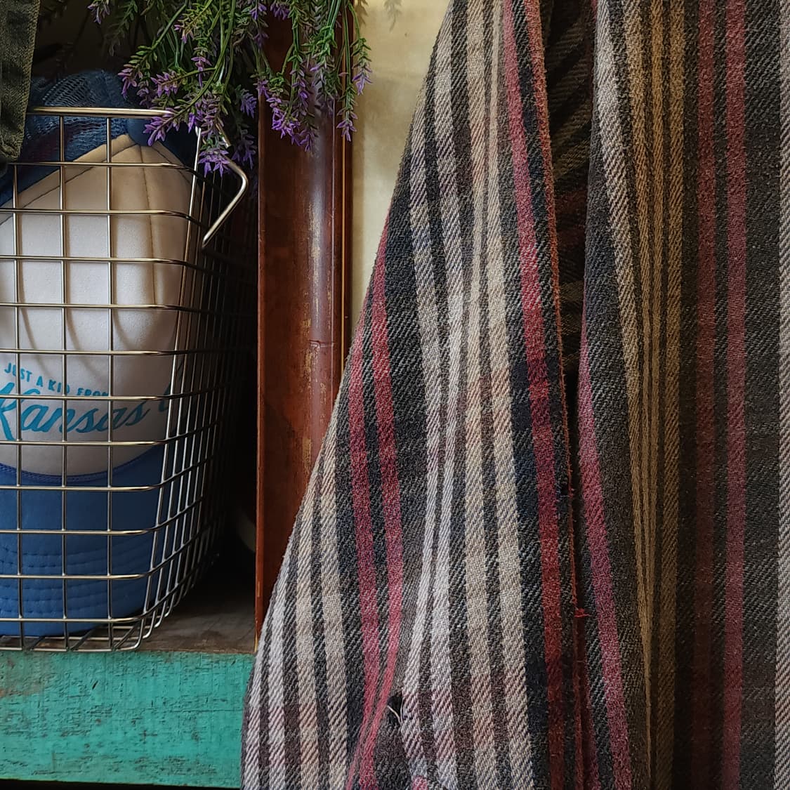 90s 빈티지 체크셔츠 헤비 플란넬 워크셔츠 썬페이딩 스트라이프 L 상품이미지7