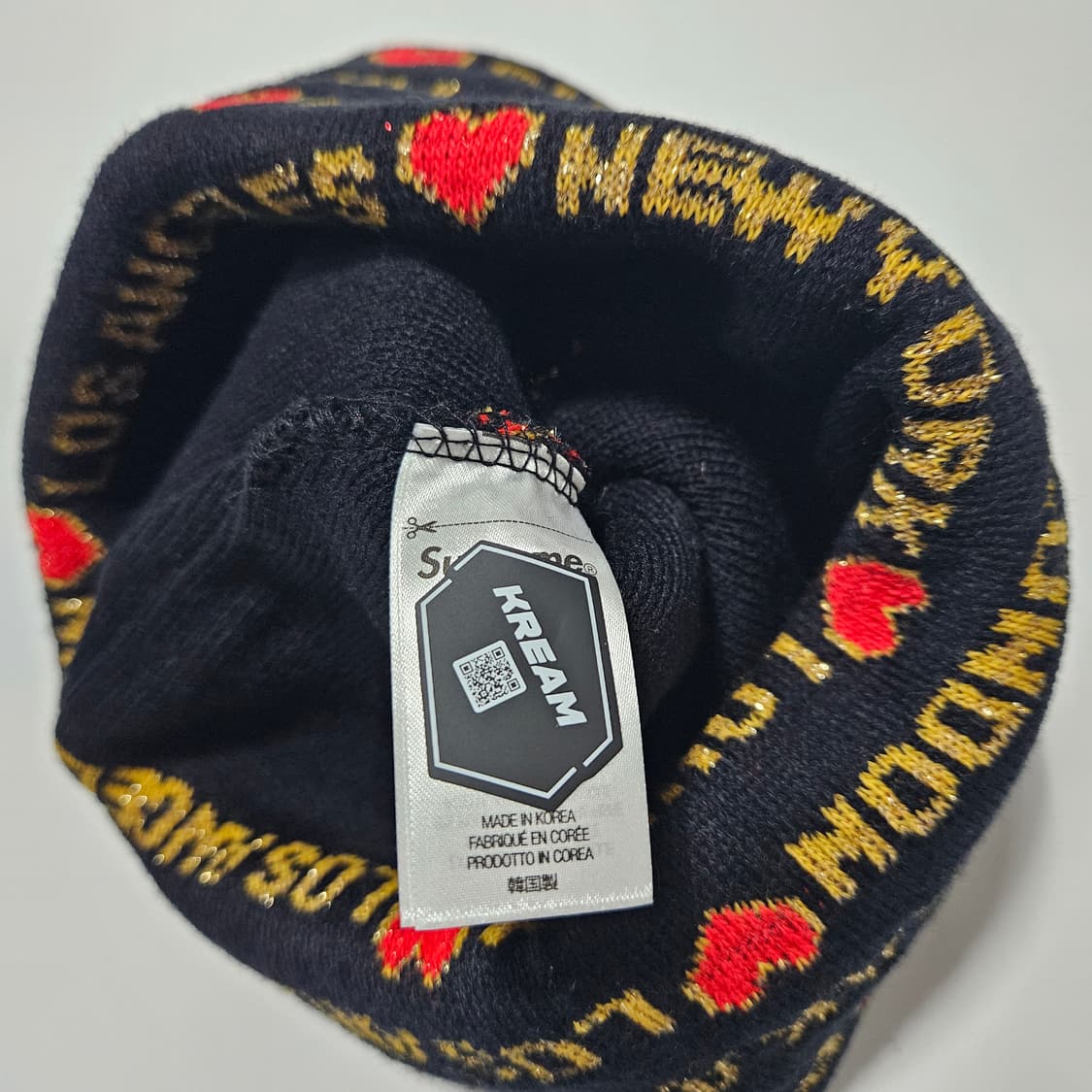 슈프림 하트 비니 블랙 상품이미지3