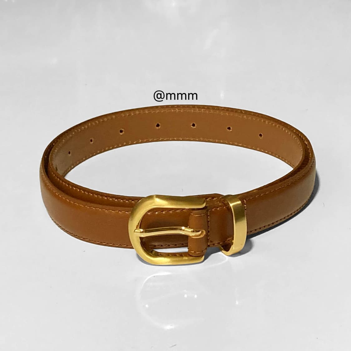 [Unisex]골드링 이태리 가죽 벨트 카멜 상품이미지6