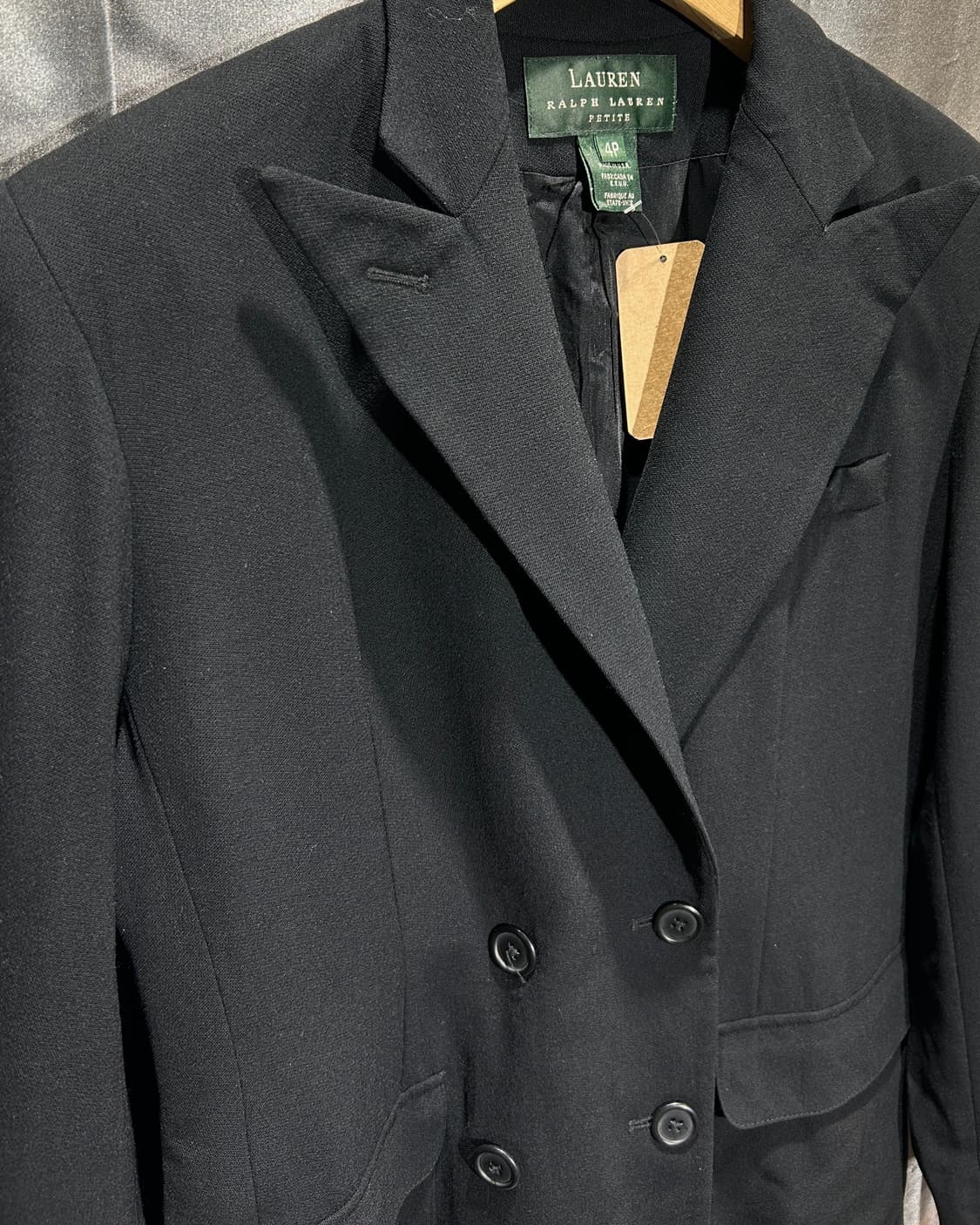 M 폴로랄프로렌 퓨어 블랙 더블 브레스트 골드라벨 블레이저 상품이미지4