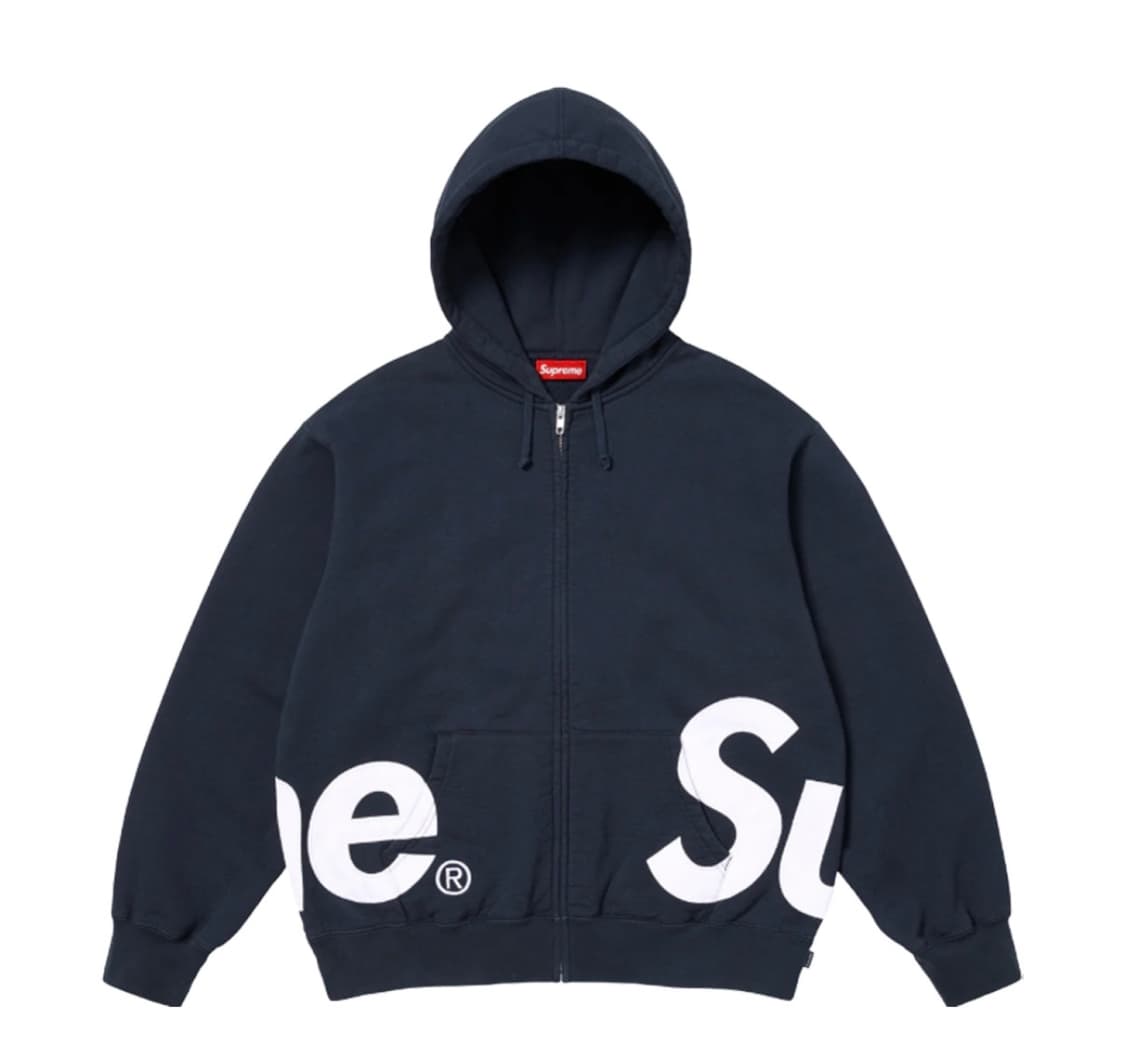 슈프림 빅 로고 집업 후드 스웨트셔츠 네이비 L 상품이미지1