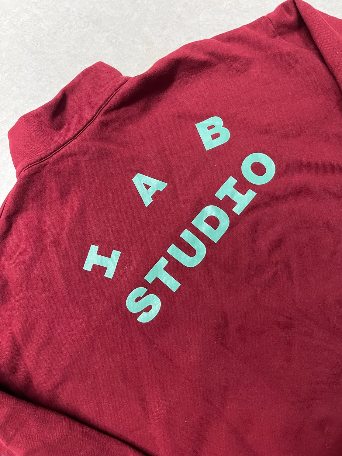 IAB STUDIO 코튼 하프집업 풀오버 마룬 상품이미지6