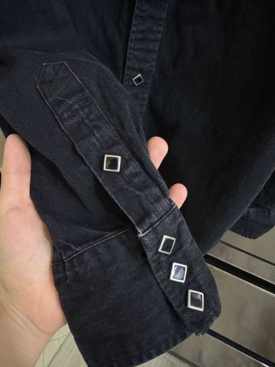 더블알엘 RRL 웨스턴 데님 셔츠 블랙 콘초 상품이미지2