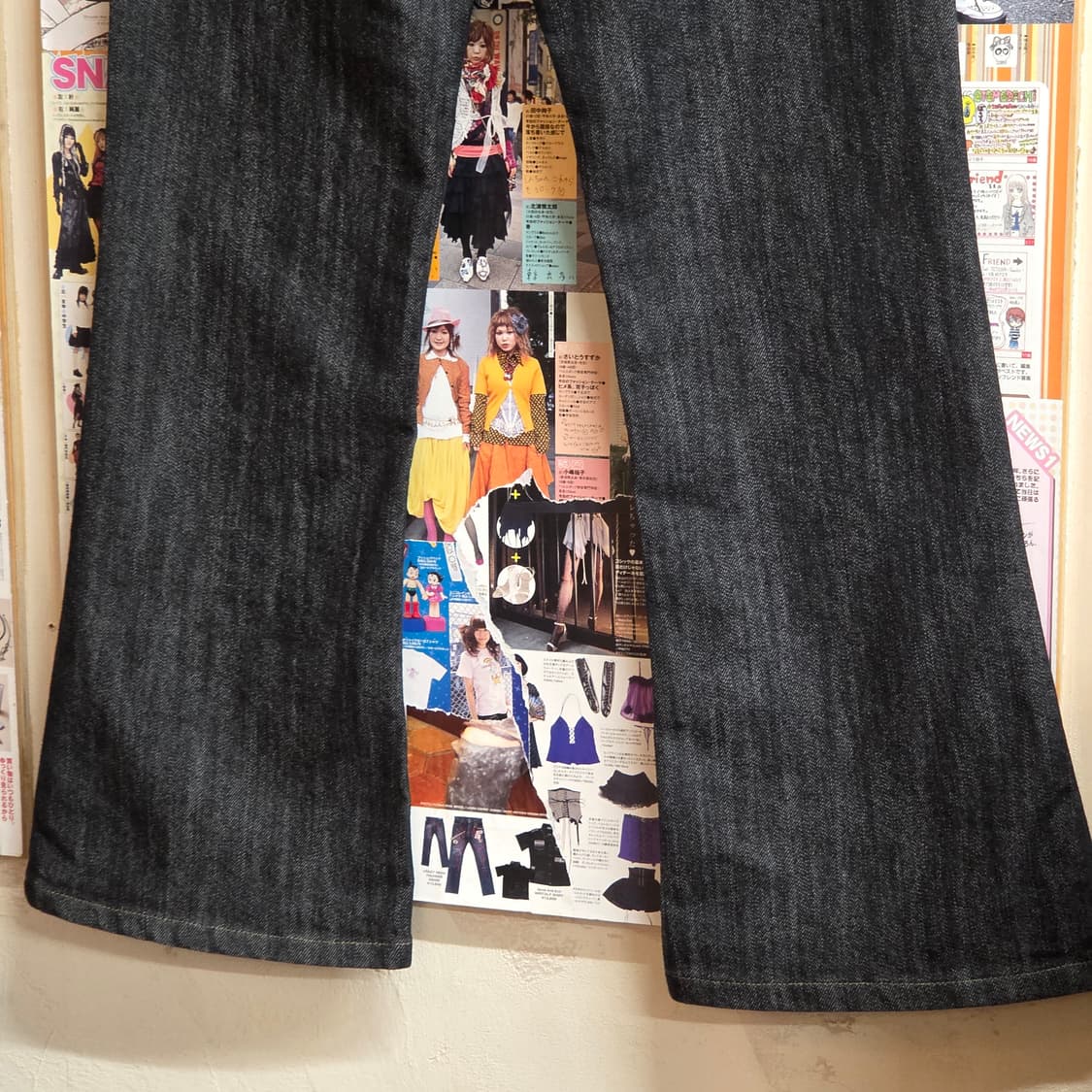 빈티지 큐빅 포인트 흑청 부츠컷 팬츠 상품이미지5