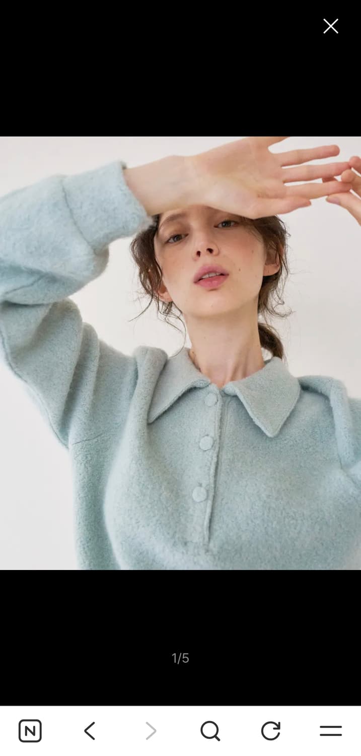 [라티젠] 민트색 뽀글이 카라 니트 판매합니다 상품이미지4