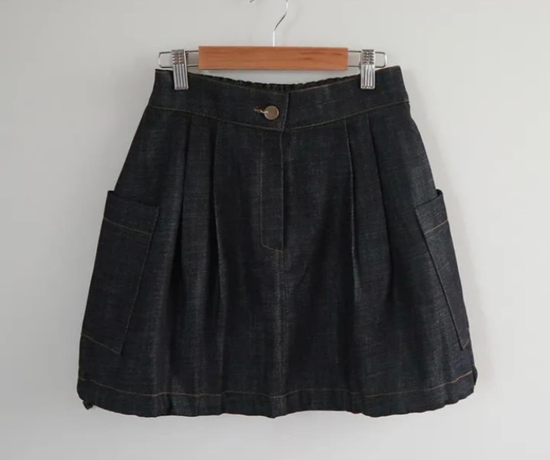 생지 데님 펌킨 스커트 상품이미지1