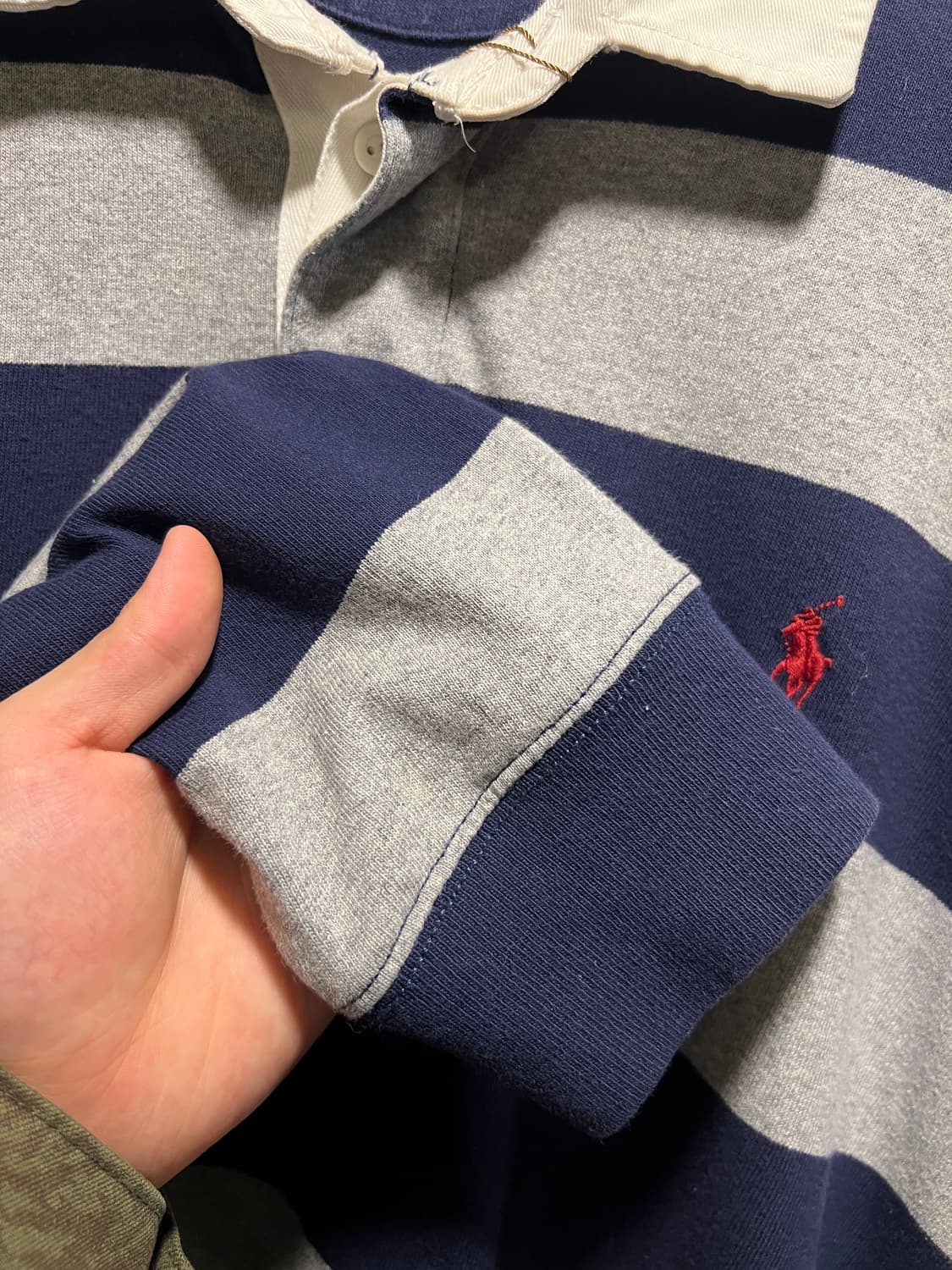 [2XL]폴로 랄프로렌 그레이 네이비 럭비 티셔츠 상품이미지4