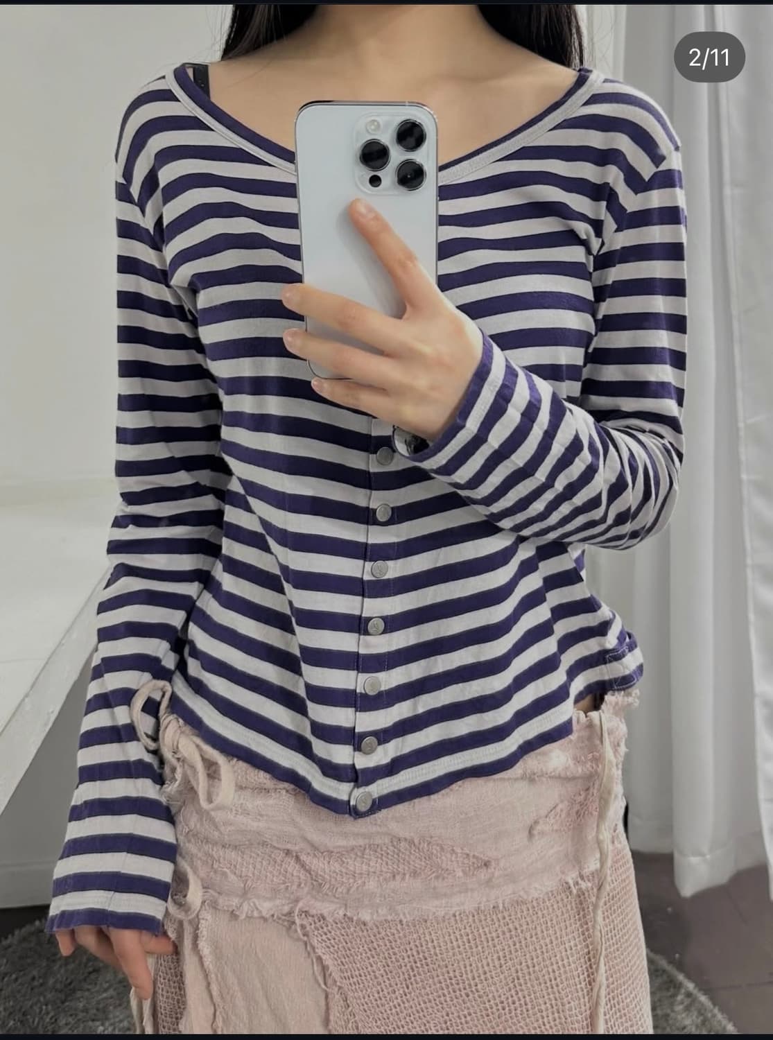 agnes b stripe cardigan 상품이미지2