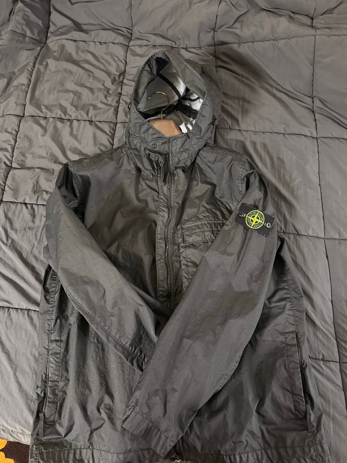 스톤 아일랜드 멤브라나 3L TC 가먼트 다이드 후드 자켓 블랙 상품이미지1