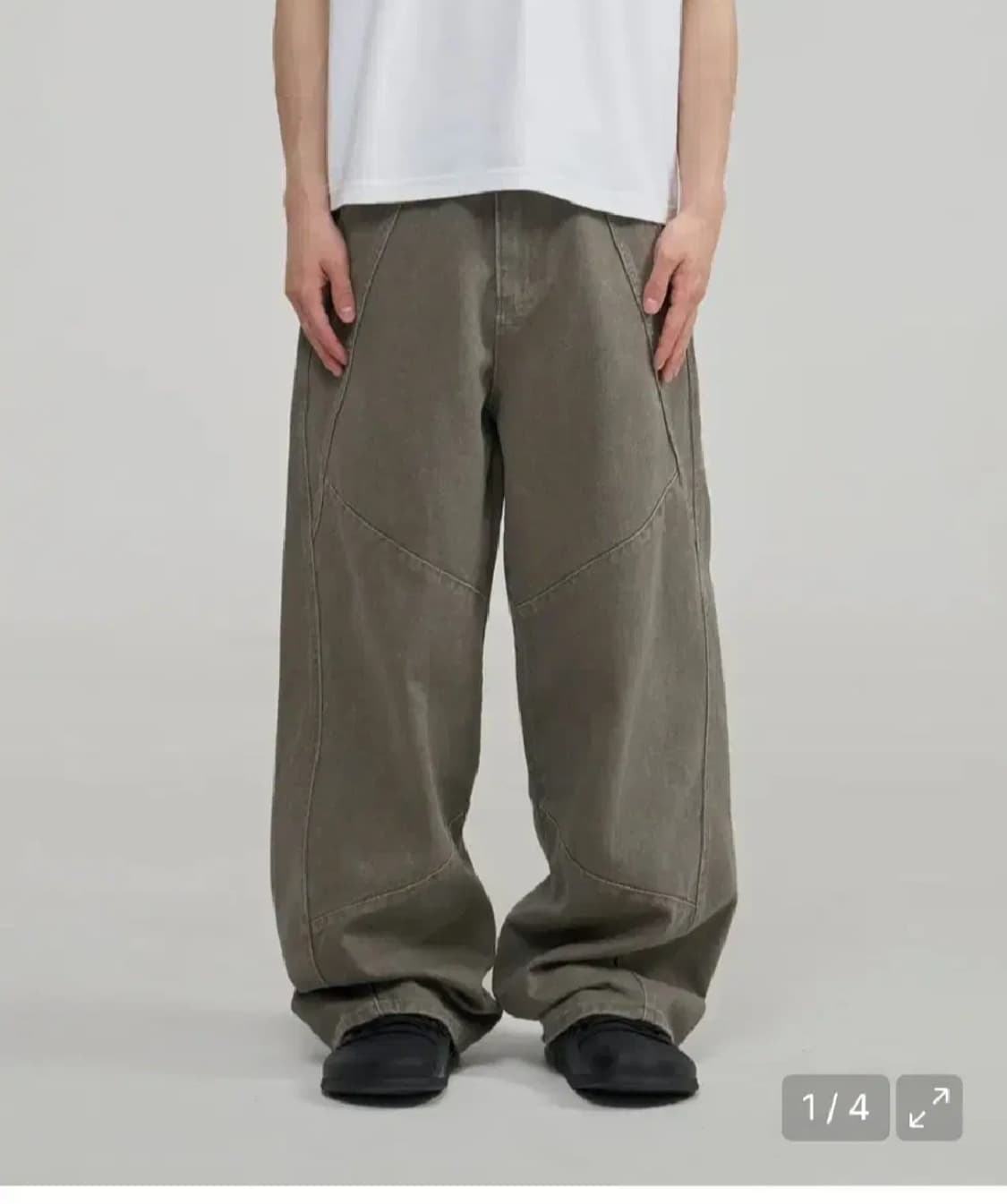 주앙옴므 트위스트 코튼 팬츠 카키 상품이미지1