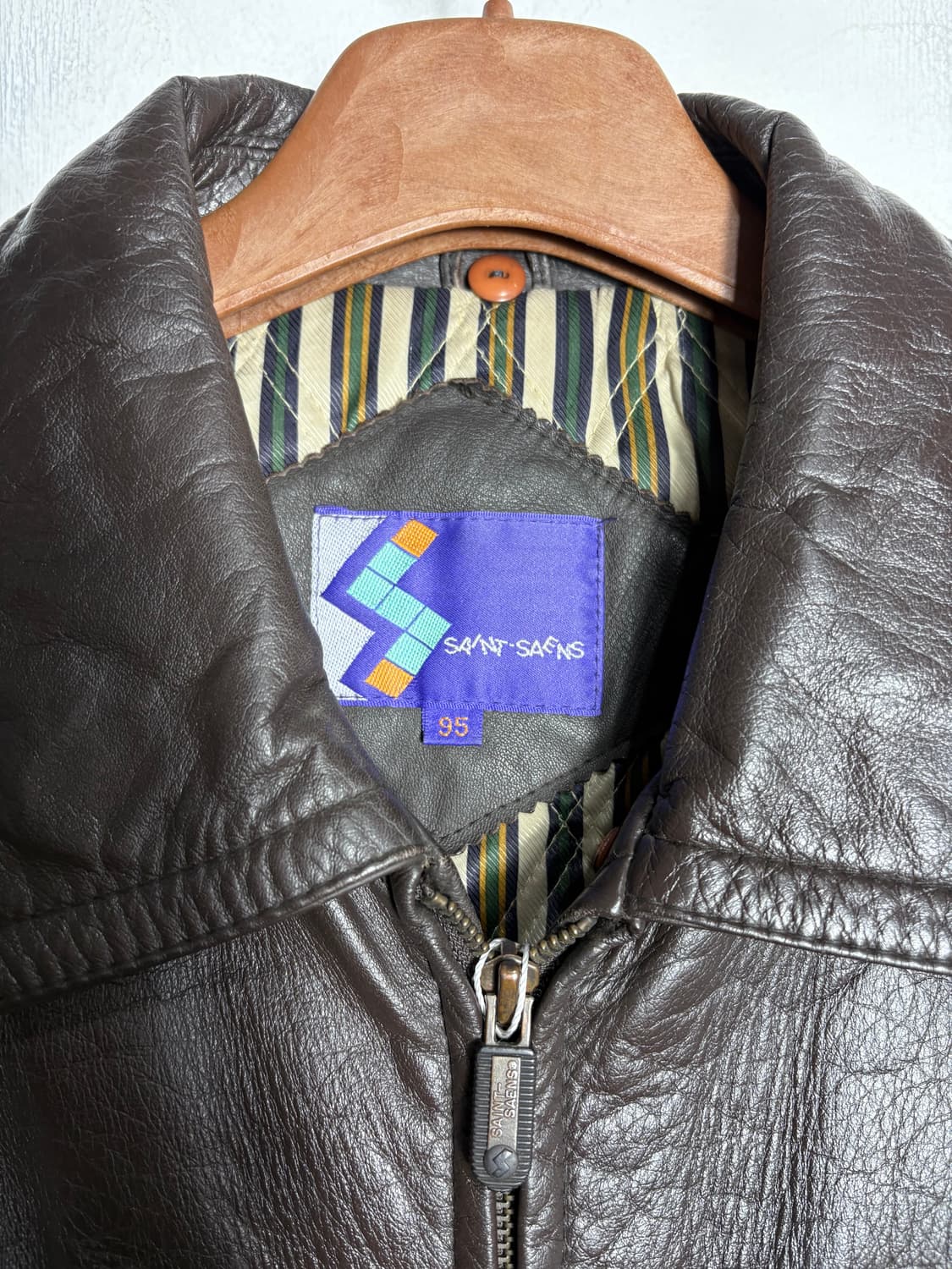 브라운 소가죽 자켓 상품이미지3