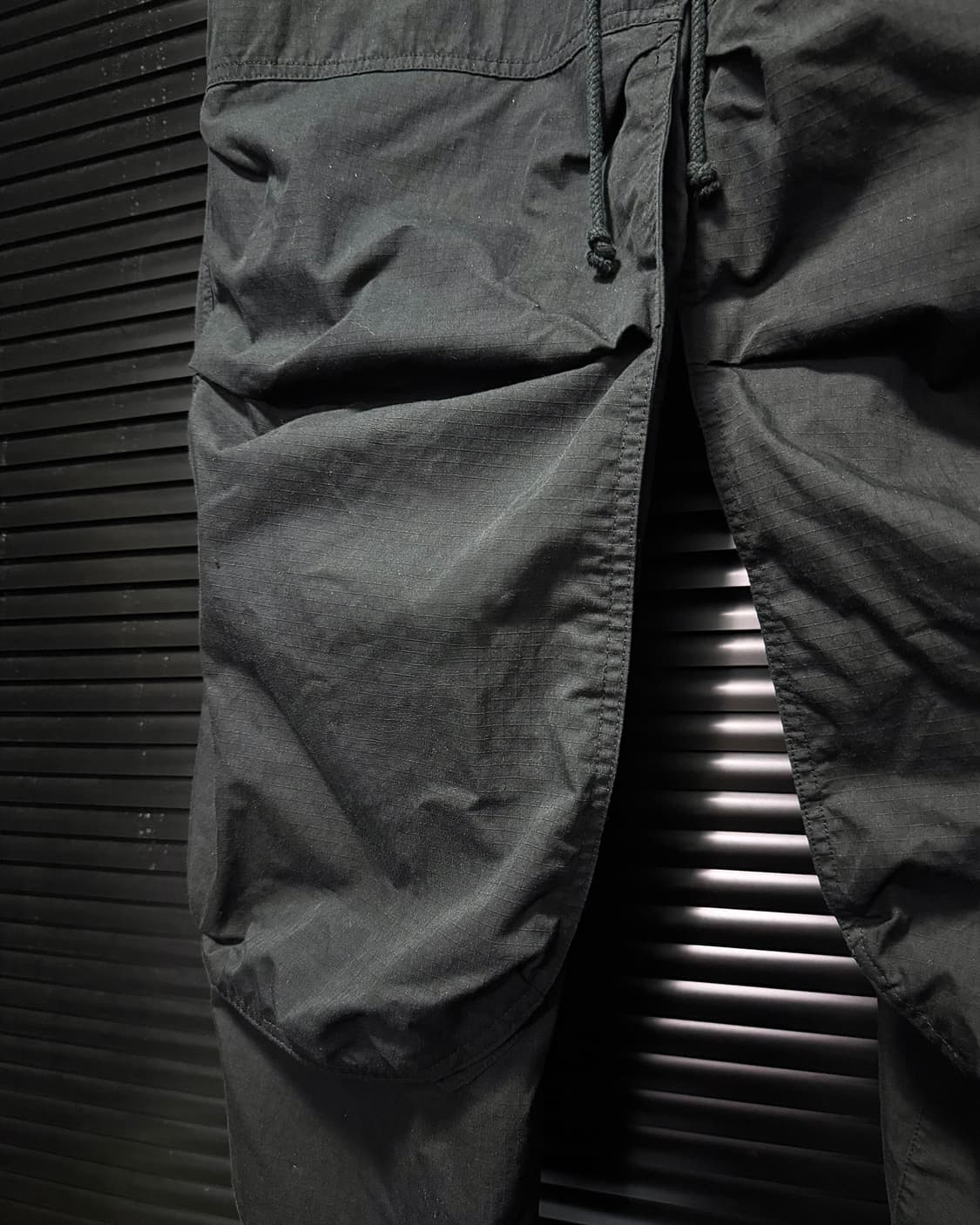 ETCE 더블니 라운지 카고 파라슈트 블랙 와이드 나일론 워크 팬츠 M 상품이미지6