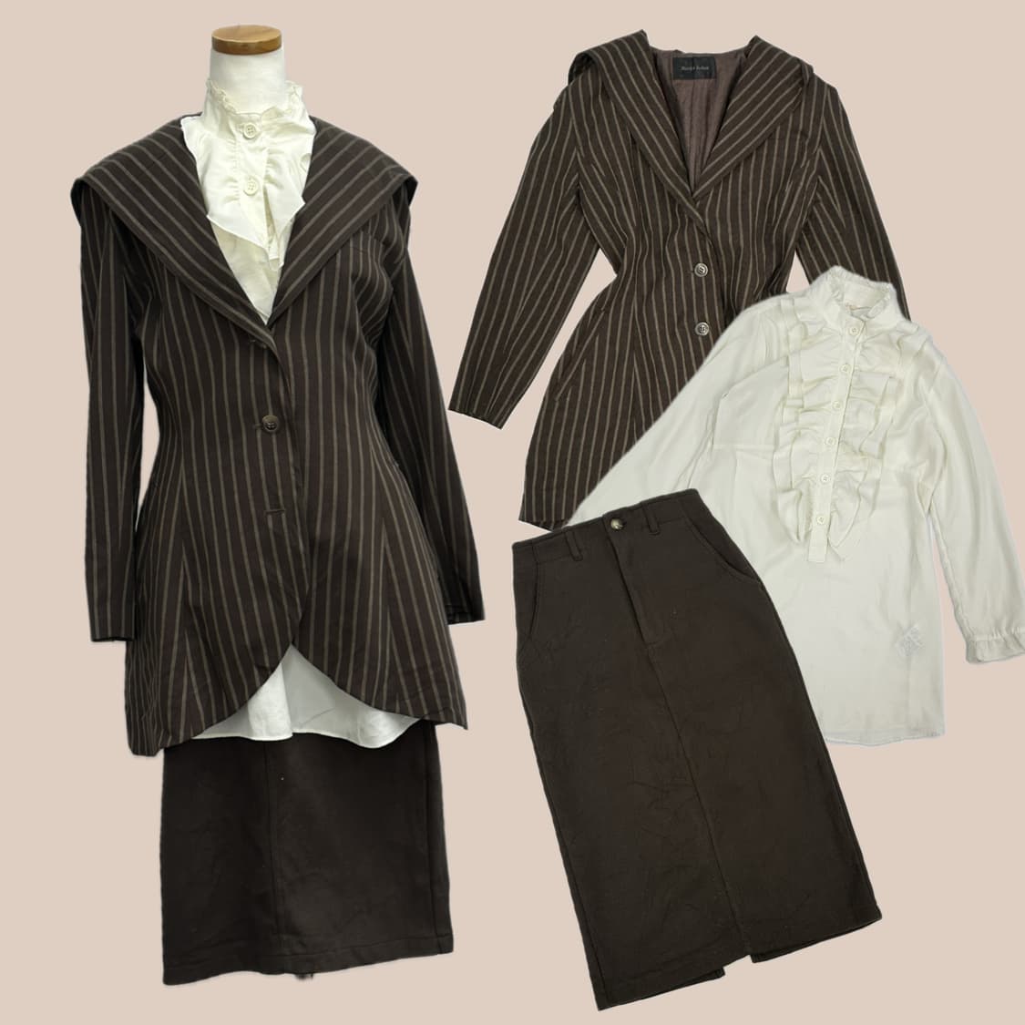 🤎슈슈룬 쇼콜라 변신복 코디세트🤎 무도회 라떼 바선생 정장 셋업 상품이미지3