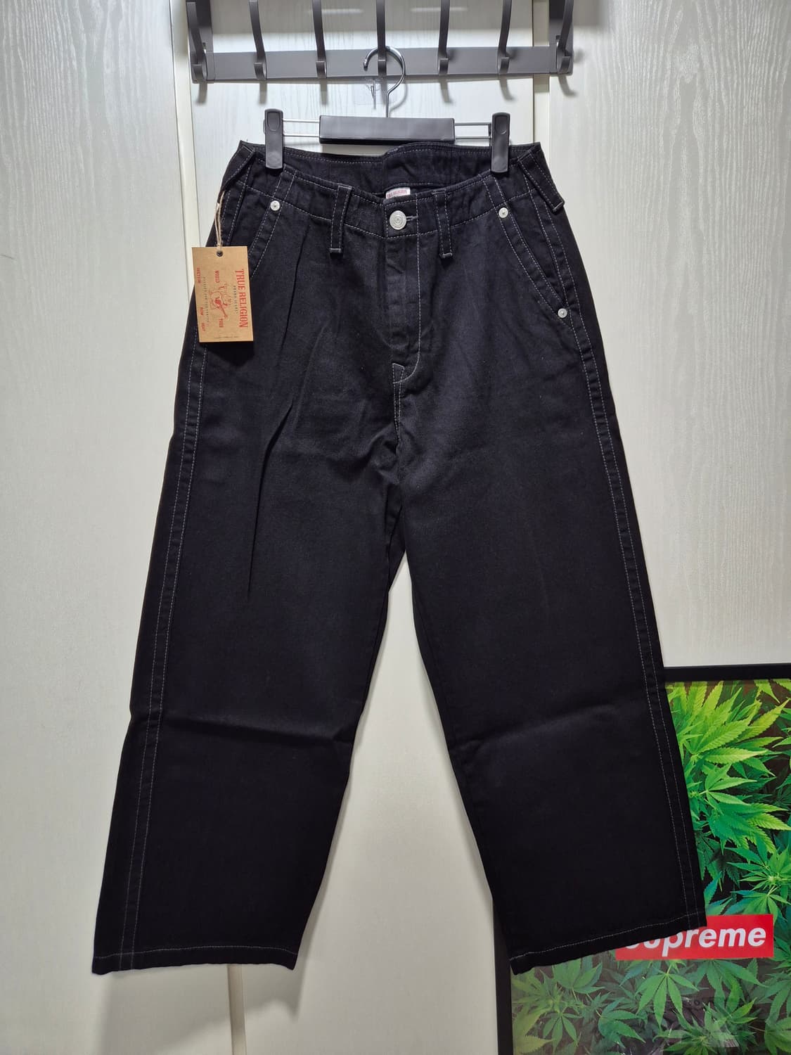 (타임세일)(새상품)트루릴리젼 블랙 와이드 데님 팬츠 상품이미지1