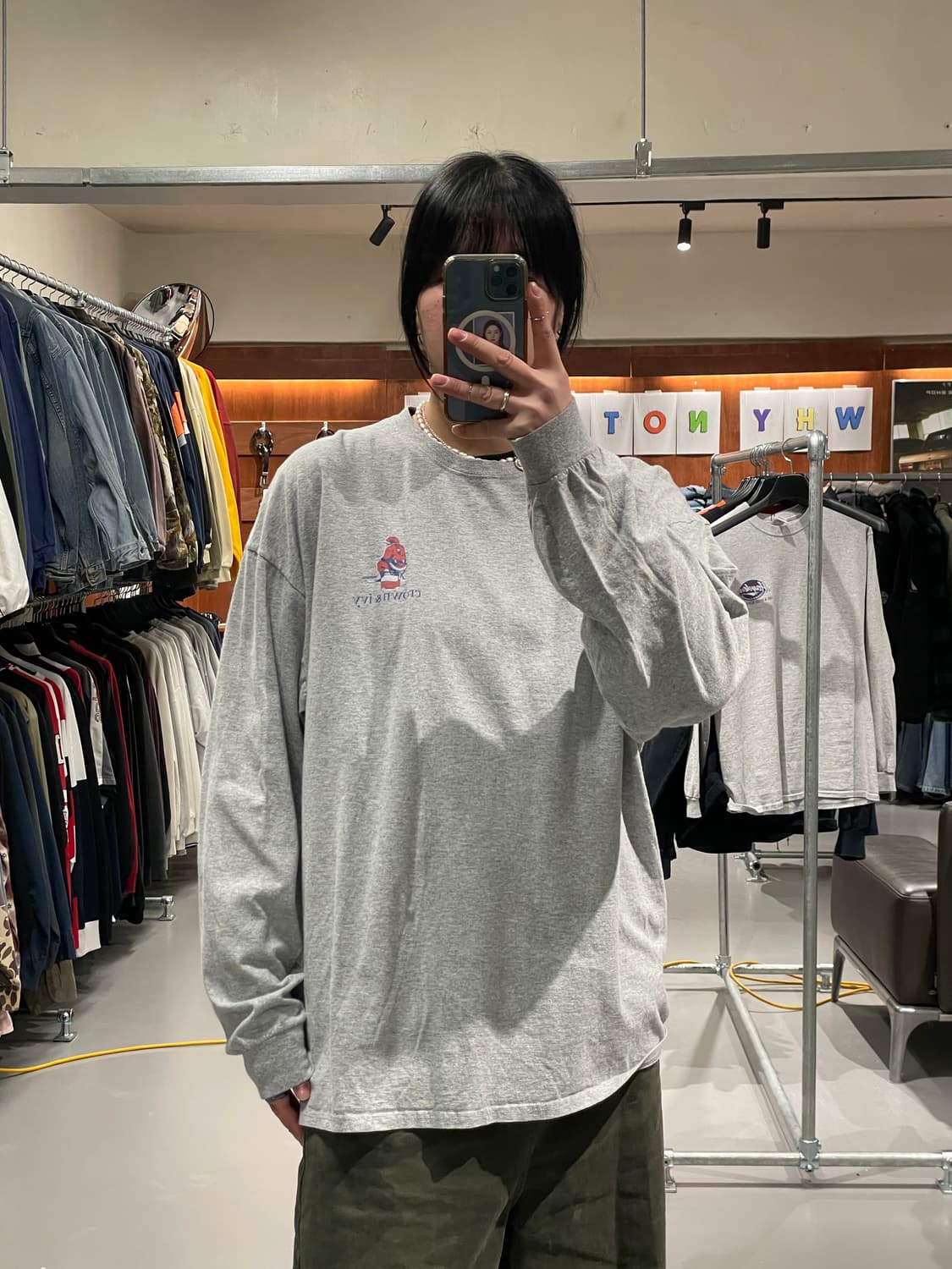 빈티지 롱슬리브 티셔츠(그레이)   상품이미지1