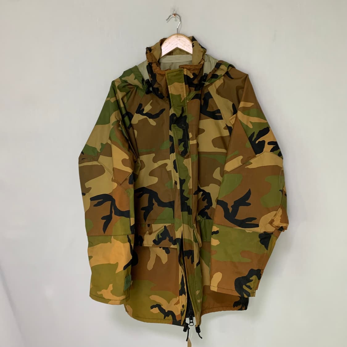 U.S.A 90s 빈티지 카모 밀리터리 후드 바람막이 점퍼 오버핏고프코어 상품이미지10