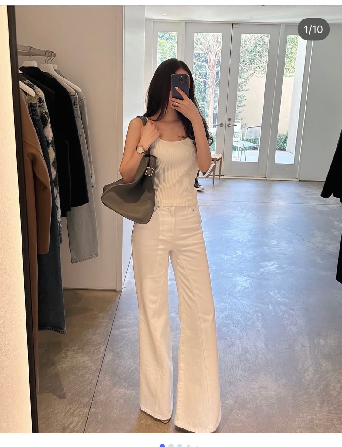 더로랑 세미와이드트위스트진(화이트M) 상품이미지1