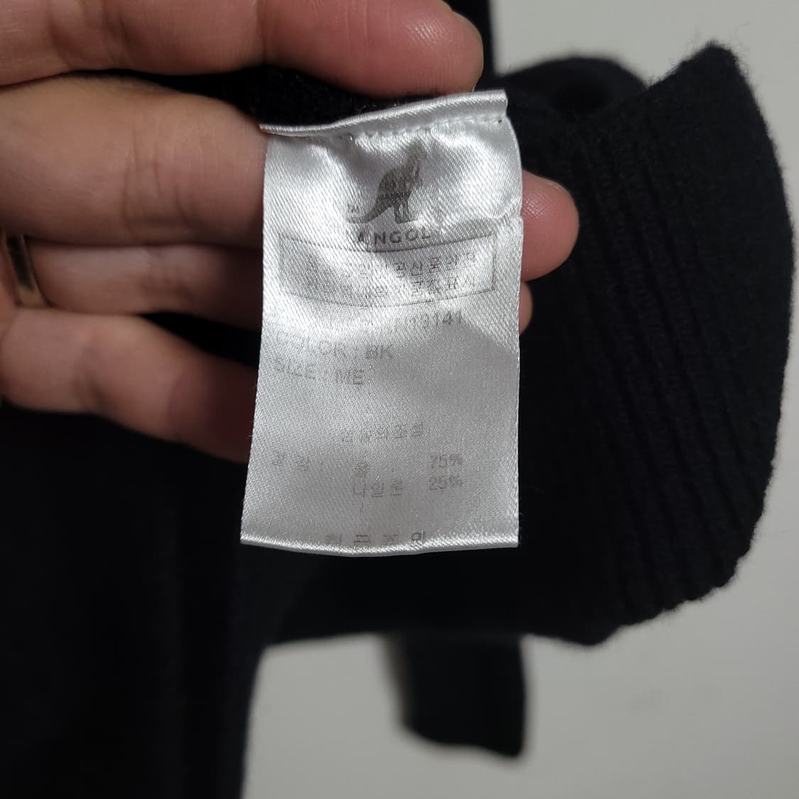 (M) KANGOL 캉골 블랙 울 가디건 상품이미지4