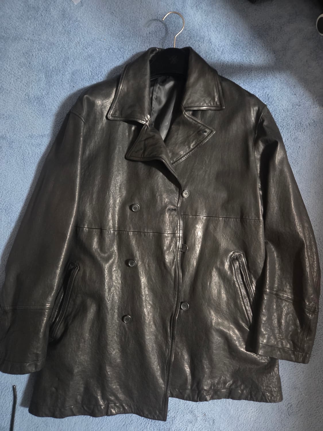 (M) 유스 레더 피코트 상품이미지1