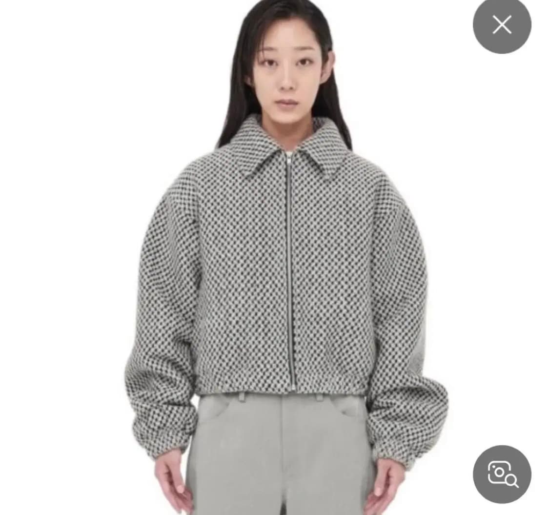 상태최상 마땡킴 트위드 울 봄버패딩 자켓  프리 블랙 마틴 킴 상품이미지1