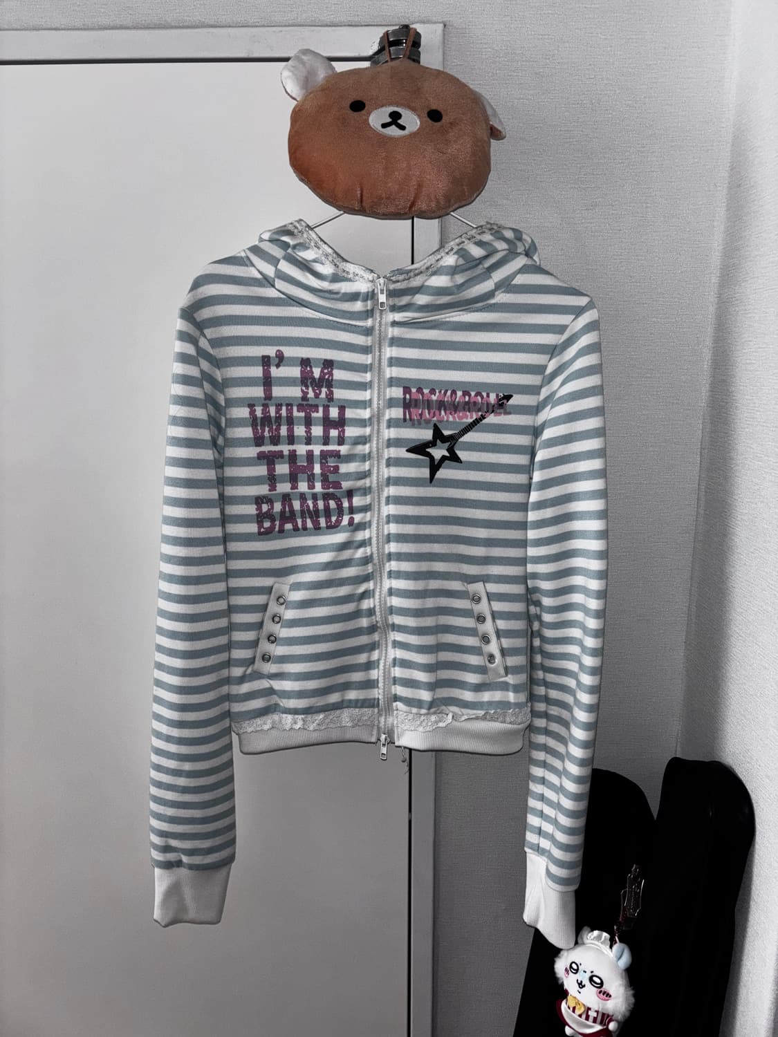 Mint stripe hooded Zip-up 상품이미지1