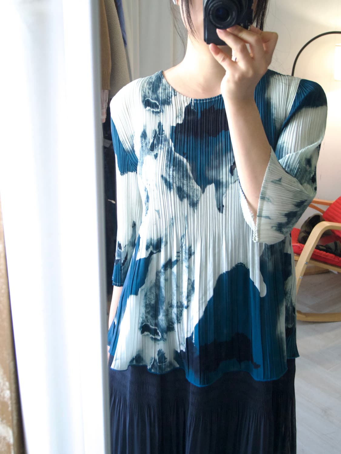 pleats ice printing top 상품이미지1