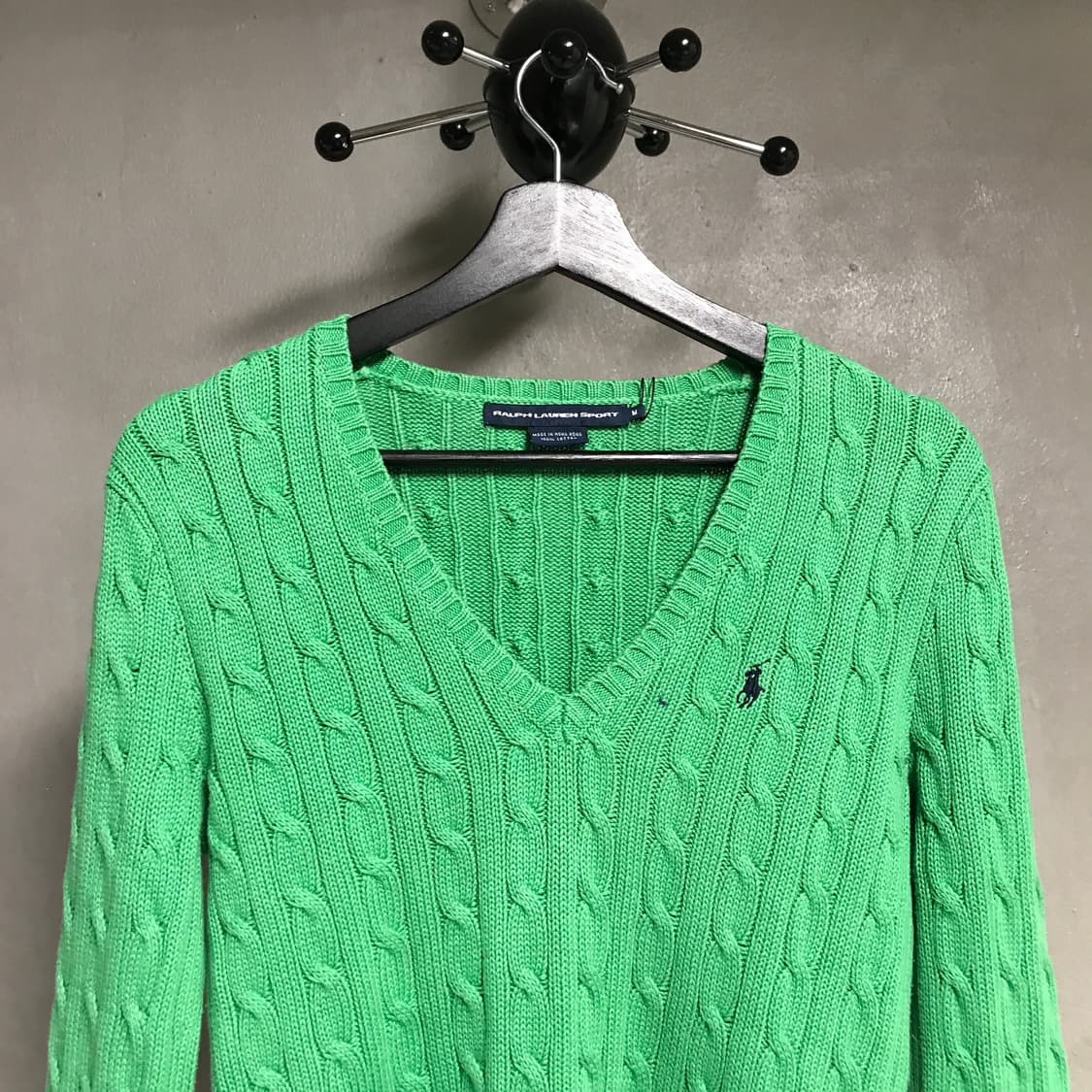 폴로 랄프로렌 케이블 브이넥 니트 그린 M(W) 상품이미지2
