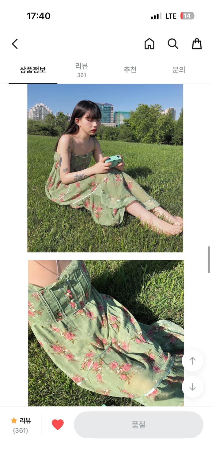 애니원모어 플라워 롱 린넨 원피스 상품이미지1