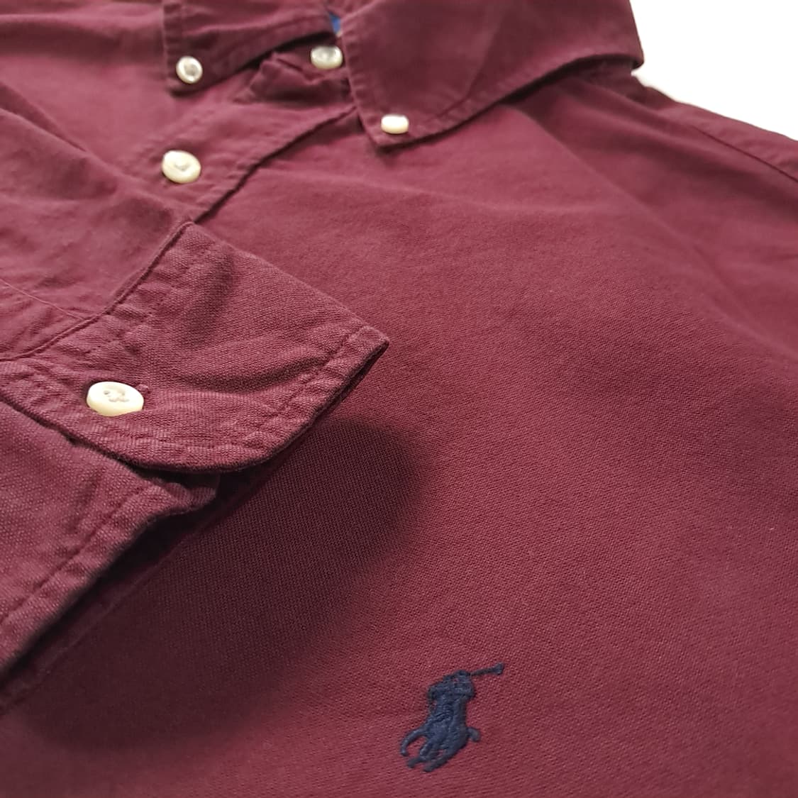 CK322 XB 폴로 QR인증 버건디와인 버튼다운 셔츠 남방 상품이미지6