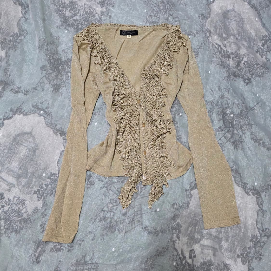 그런지 페어리 래빗 퍼 나시 Fur Sleeveless 가디건 세트 상품이미지6